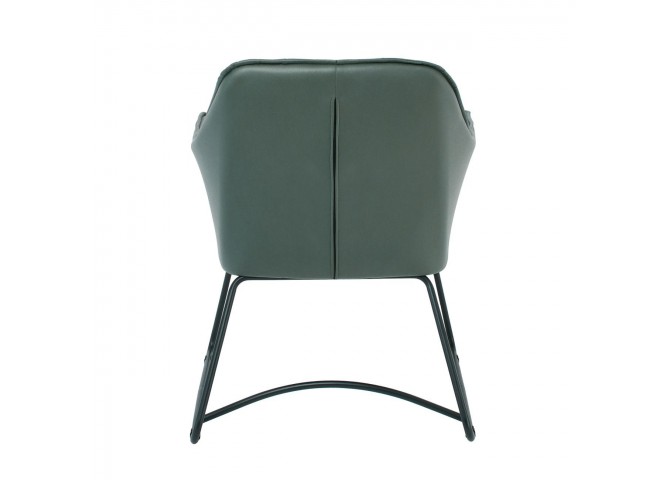 POLLY Πολυθρόνα Μέταλλο Βαφή Μαύρο, Ύφασμα Suede Olive Green