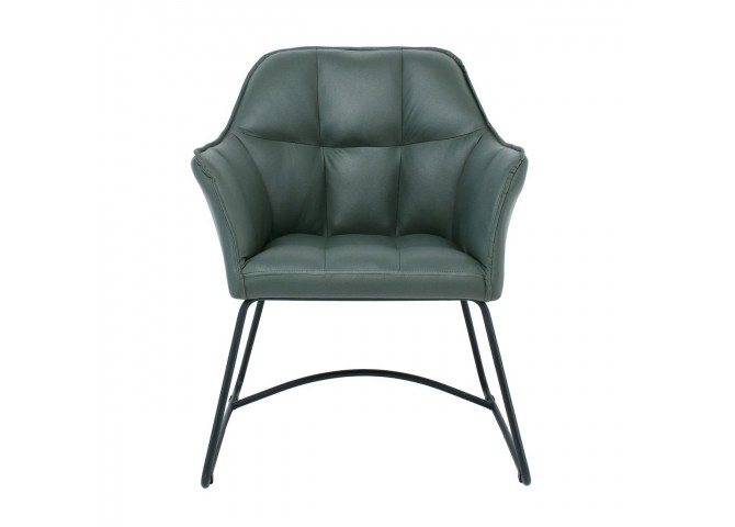 POLLY Πολυθρόνα Μέταλλο Βαφή Μαύρο, Ύφασμα Suede Olive Green