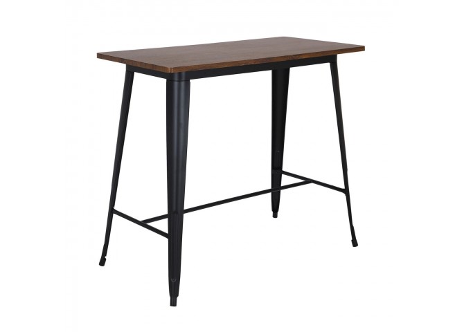 RELIX Wood Dark Oak Τραπέζι Bar-Pro, Μέταλλο Βαφή Μαύρο