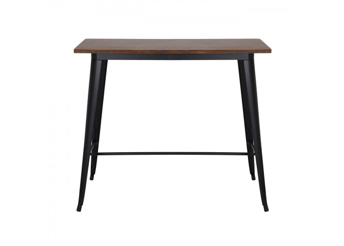 RELIX Wood Dark Oak Τραπέζι Bar-Pro, Μέταλλο Βαφή Μαύρο