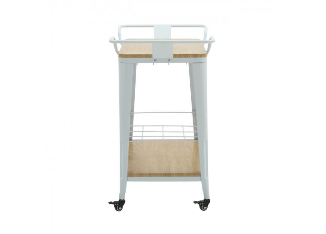 RELIX Trolley Bar-Pro Μέταλλο Βαφή Άσπρο, MDF Απόχρωση Φυσικό