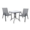 RIO Set (Table 70x70+2 Armchair) Metal Dark Grey/Textilene Grey