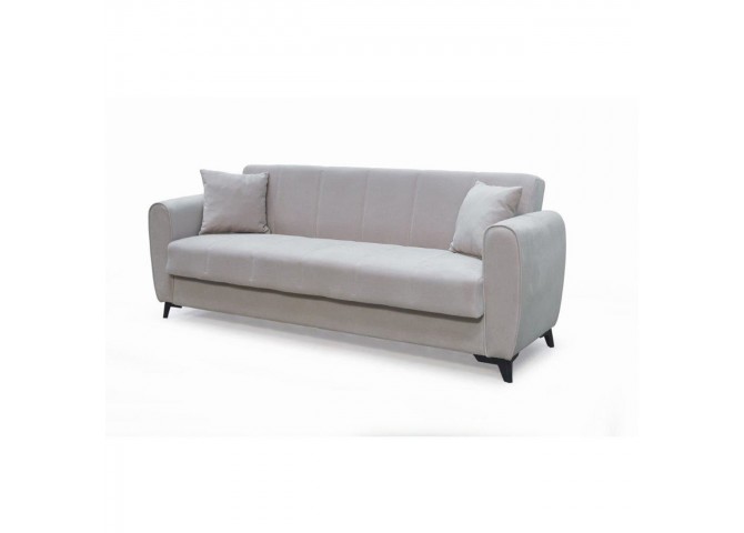 JEROM Sofa-Bed with Storage 3-Seater / Fabric Cappuccino