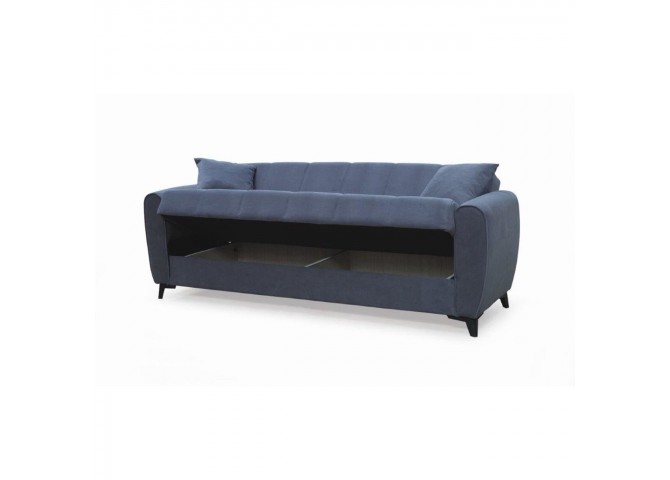 JEROM Sofa-Bed with Storage 3-Seater / Fabric Anthracite