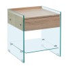 GLASSER Wood Bedside Clear 10mm Glass/Sonoma 45x45x50cm
