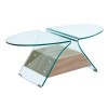 GLASSER Wood Oval Coffee Table Clear 12mm Glass/Sonoma 100x54x39cm