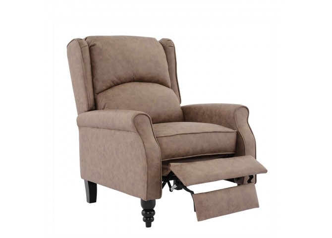 SIMPLE Relax Armchair Antique Brown Fabric