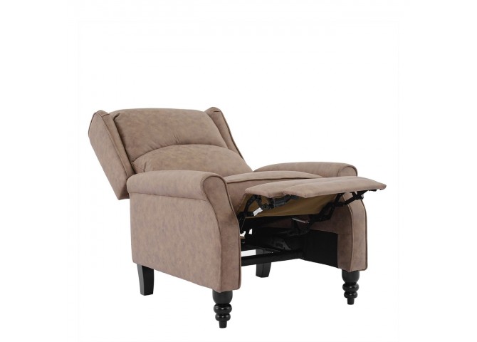 SIMPLE Relax Armchair Antique Brown Fabric