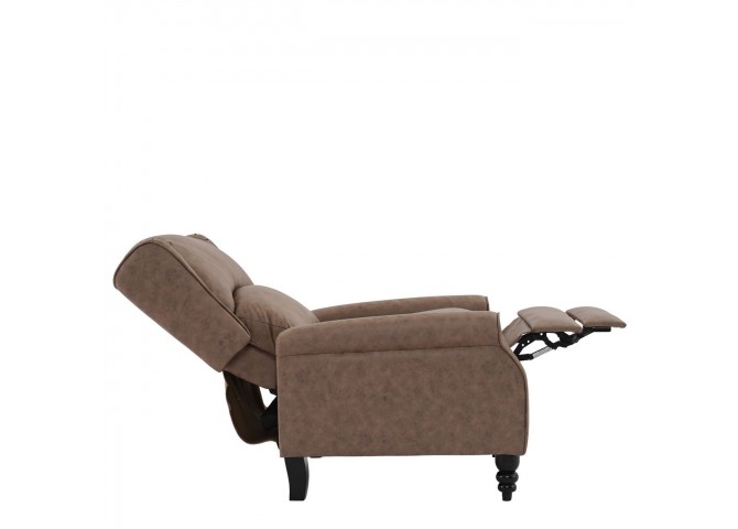 SIMPLE Relax Armchair Antique Brown Fabric