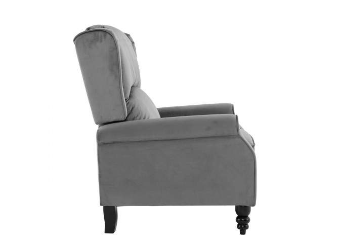 SIMPLE Relax Armchair Velure Grey Fabric