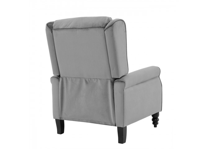 SIMPLE Relax Armchair Velure Grey Fabric