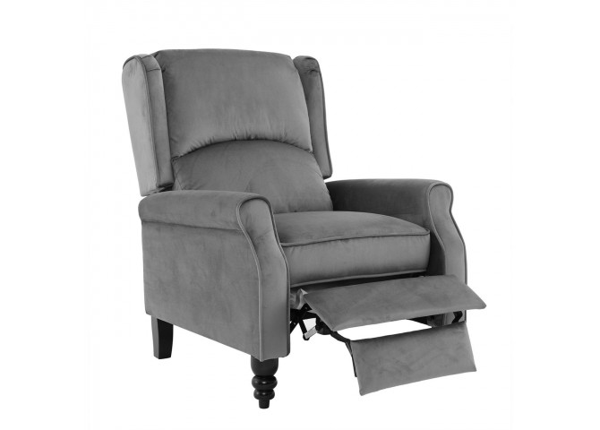 SIMPLE Relax Armchair Velure Grey Fabric