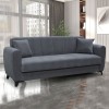 JEROM Sofa-Bed with Storage 3-Seater / Fabric Anthracite