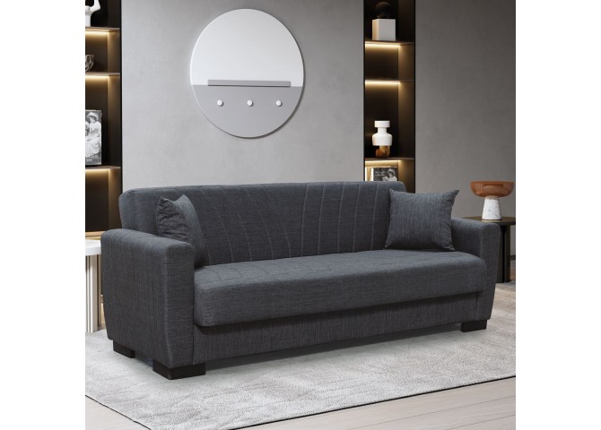 GALAXY Sofa-Bed with Storage 3-Seater / Fabric Dark Grey