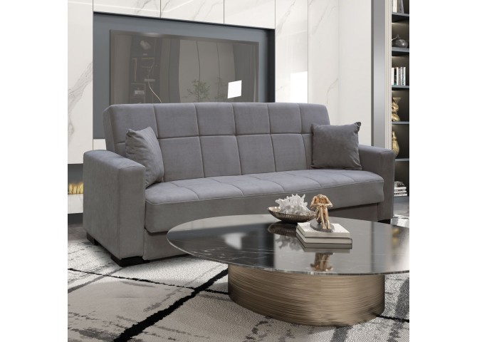 CARSON Sofa-Bed with Storage 3-Seater / Fabric Grey