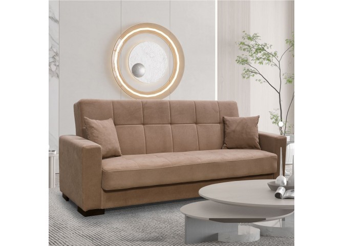 CARSON Sofa-Bed with Storage 3-Seater / Fabric Brown