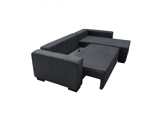 LONDON Corner Sofa-Bed / Fabric Anthracite