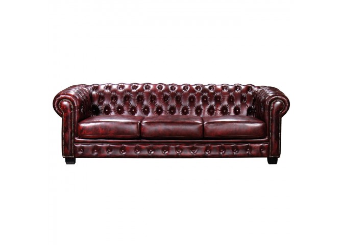 CHESTERFIELD-689 4-S Leather Antique Red