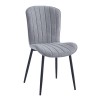 KELLY Chair Black Metal/Grey Mini Boucle Fabric