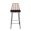 SALSA Bar Stool-Pro with Cushion (Metal Black/Wicker Natural)