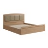 LIFE LUX Bed 150x200 Sonoma Oak/Headboard Pu Beige