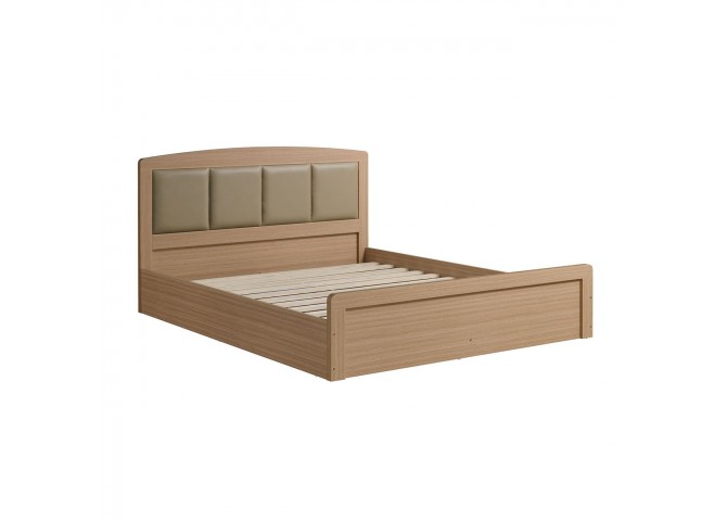LIFE LUX Bed 150x200 Sonoma Oak/Headboard Pu Beige