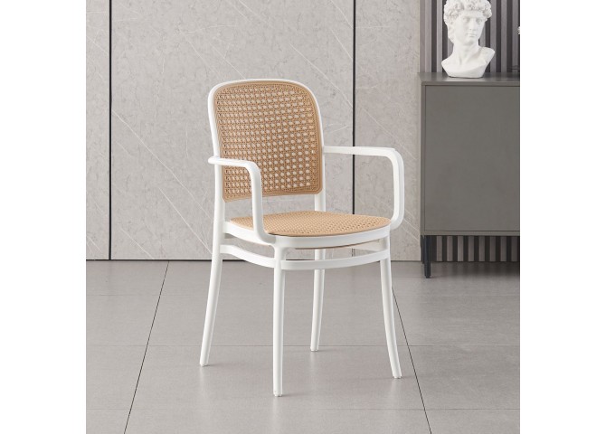 FLORENCE Stacking Armchair PP White/Beige