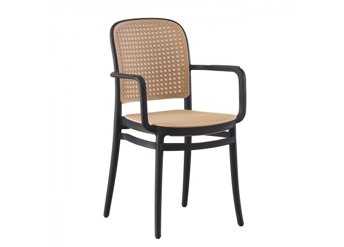 FLORENCE Stacking Armchair PP Black/Beige