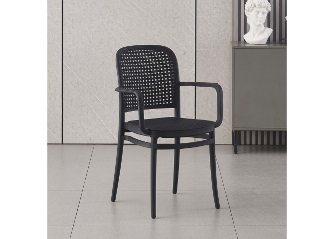 FLORENCE Stacking Armchair PP Black
