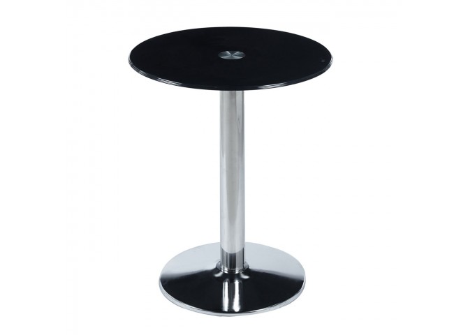 BITT Side Table D.60cm, Glass Black