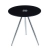 MABEL Side Table D.50xH51cm, Glass Black