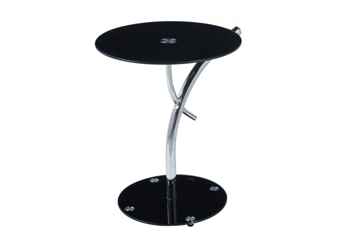 RAVEL Side Table D.50xH58cm, Glass Black