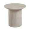 COLLIN Set-2 Coffee Tables D.50cm+D.80cm MDF Natural Stone