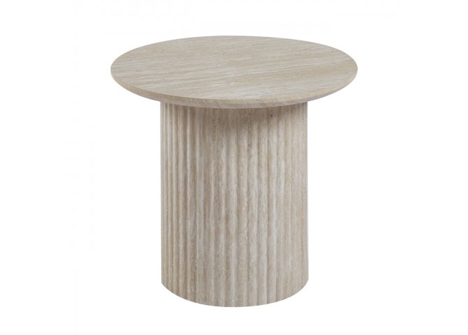 COLLIN Set-2 Coffee Tables D.50cm+D.80cm MDF Natural Stone