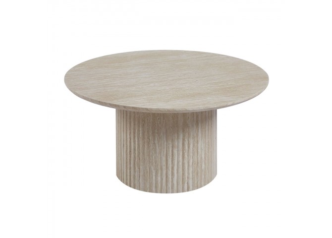 COLLIN Set-2 Coffee Tables D.50cm+D.80cm MDF Natural Stone