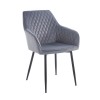 LILA Armchair Metal Black/Fabric Velure Grey