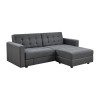 JACKSON Sofabed & Storage Corner Dark Grey Fabric