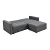 JACKSON Sofabed & Storage Corner Dark Grey Fabric