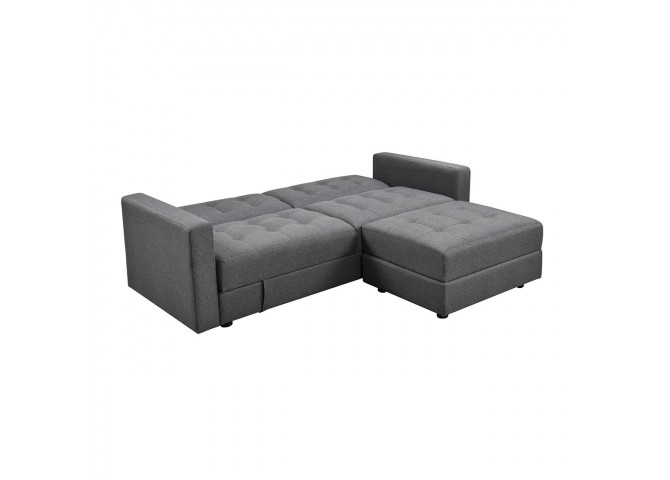 JACKSON Sofabed & Storage Corner Dark Grey Fabric