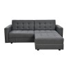 JACKSON Sofabed & Storage Corner Dark Grey Fabric