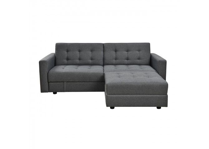 JACKSON Sofabed & Storage Corner Dark Grey Fabric