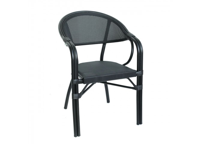 VEGERA Armchair Alu Black/Textilene Black