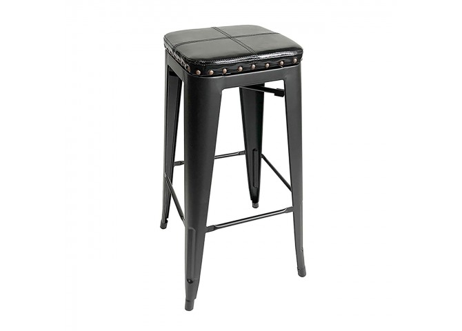 RELIX Bar Stool Metal Black/Pu Black
