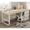 PC Metal Desk (3 drawers) 120x48x74cm White/Natural