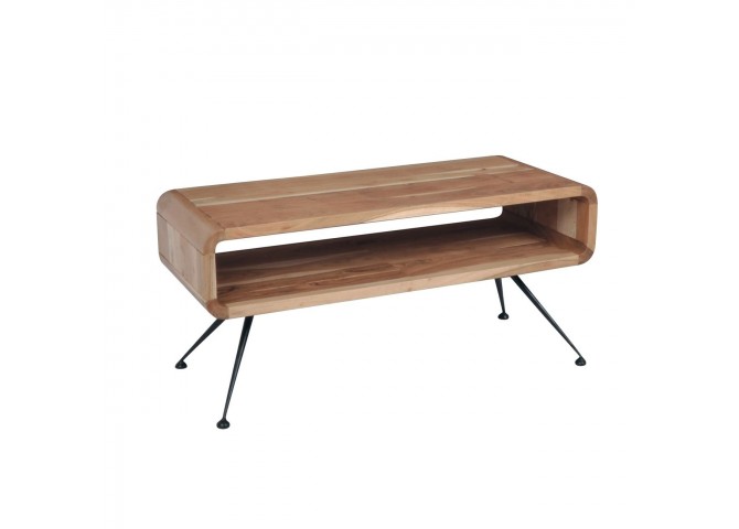 CAMEO-W Coffee Table 100x40x45 Acacia Natural Finish (Black Paint)