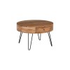 KARIM-W Coffee Table d.70x42 Acacia Natural Finish (Black Paint)