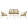 ASTRID Set (5pcs) PP-Metal Cream/Cushions Sandy Green