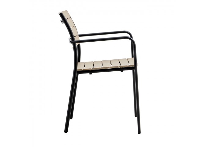 SAGA Armchair Metal Black/PP-UV Tortora