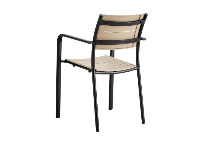 SAGA Armchair Metal Black/PP-UV Tortora