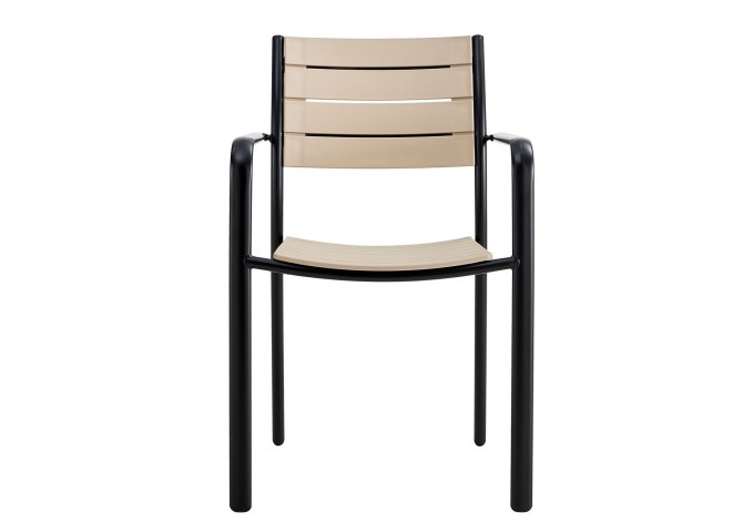SAGA Armchair Metal Black/PP-UV Tortora
